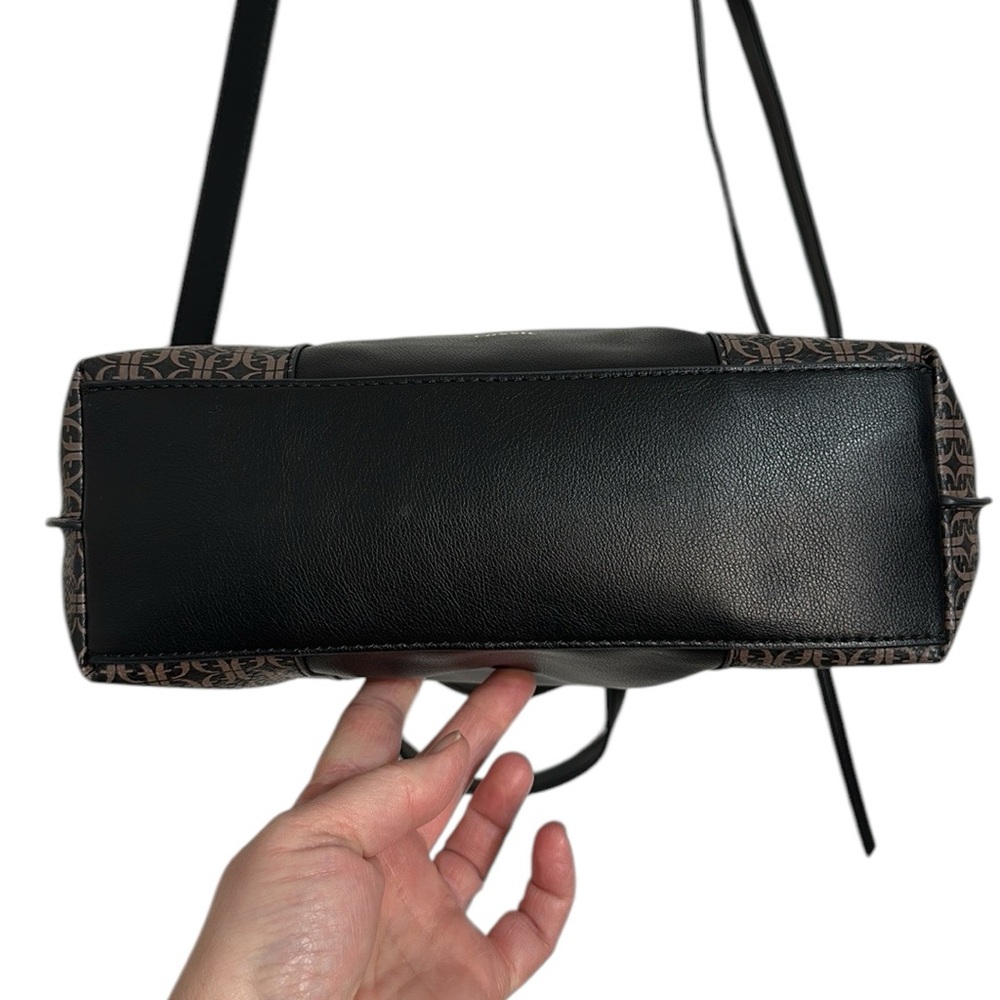 Fossil Black and Brown Faux Leather Skylar Satchel Large Crossbody Purse - Picture 7 of 12